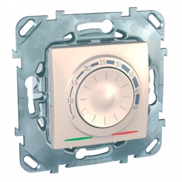 Термостат теплого пола+датчик, Unica Schneider Electric,  бежевая