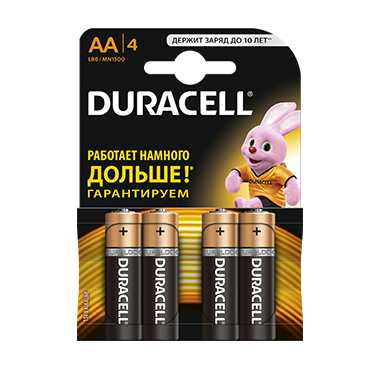 Батарейка Duracell Alkaline AA 1,5В (4 шт.)