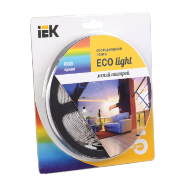 Лента светодиодная (RGB) цветная IEK 3528 IP65 (влагозащ.) (5м)