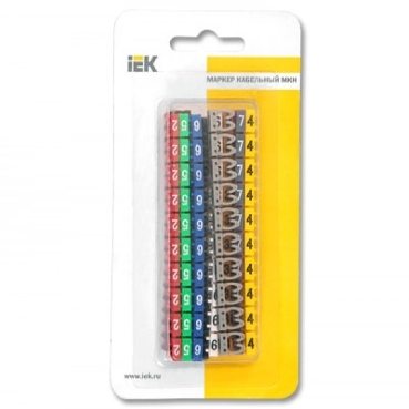 Маркер для кабеля IEK МКН комплект цифр "0-9" 2,5 мм2 (уп.100шт)